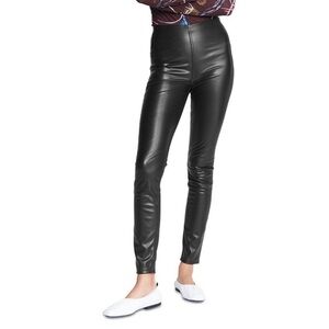 rag & bone BLACK NINA FAUX LEATHER PULL ON SKINNY Leather leggings.